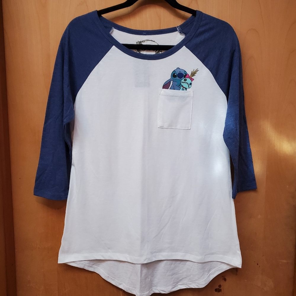 🟦 Disney Stitch Pocket Raglan Tee